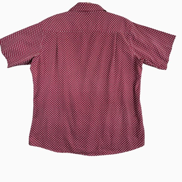 VTG Blair Mens XL Western Rodeo Red Polka Dot Short Sleeve Button-Up Shirt - Picture 2 of 9